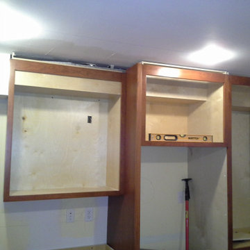 Cabinets built around existing ductwork