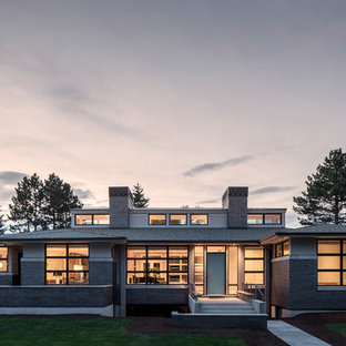 Moderne Häuser mit Backsteinfassade Ideen, Design & Bilder - August