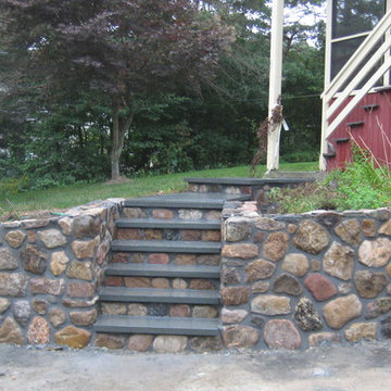 Fieldstone Retaining Walls w/ Bluestone Treads and Landings
