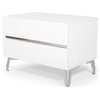 Nova Domus Angela Italian White Eco Leather Bed With Nightstands, Queen