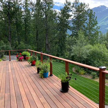 Modern Cable Railing Deck in the Mountains