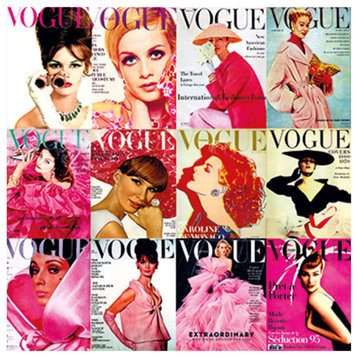 Pink Fashion Magazine Photographic Artwork S, Andrew Martin Vogue Covers Vol. 1