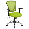 Fixed Arm Office Chair, Green