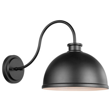 Globe Electric 44626 12" Tall Outdoor Wall Sconce - Matte Black