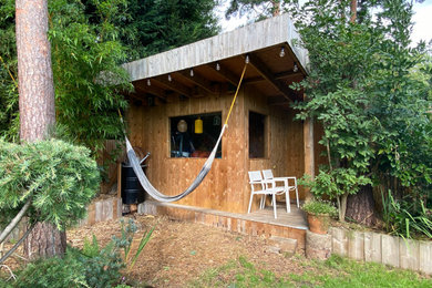 Diseño de estudio en el jardín independiente contemporáneo pequeño