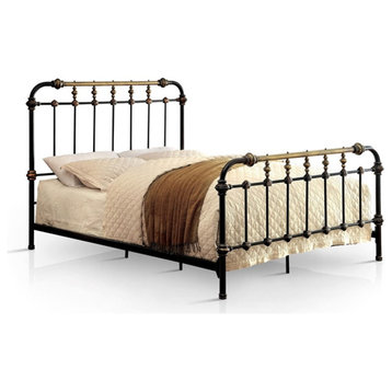 Furniture of America Cecil Transitional Metal Full Spindle Bed in Antique Black