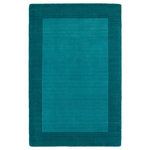 Kaleen - Regency Collection Rug, 3'6"x5'3" - The Regency Area rug blends simplicity, comfort and luxury to add creative energy to spaces big and small. Hand-loomed from virgin wool, this rug is defined by its luxurious softness and supple texture. A palette of bright turquoise tones gives your floor a colorful pop of vibrancy. By playing with line and color, this unique rug is guaranteed to bring a fresh burst of energy into the home.