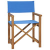 vidaXL Director's Chair Foldable Camping Chair for Outdoor Solid Wood Teak Blue