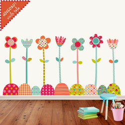 Vinilo infantil de tela Flores Pop - Kids Wall Decor