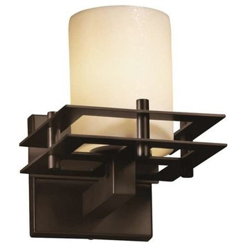 CandleAria Metropolis Wall Sconce, 2 Flat Bars, Cylinder With Flat Rim