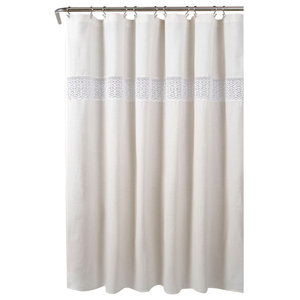 Madison Park Shower Curtain With Taupe Finish Mp70 2133