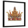 "Crown w/Round Spires" Hand Made Art Collage by Alex Zeng in Solid Black Frame