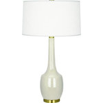 Robert Abbey - Robert Abbey BN701 Delilah - One Light Table Lamp - Cord Length: 96.00  Base Dimension: 5.75  Cord Color: SilverDelilah One Light Table Lamp Bone Glazed/Antique Brass Oyster Linen Shade *UL Approved: YES *Energy Star Qualified: n/a  *ADA Certified: n/a  *Number of Lights: Lamp: 1-*Wattage:150w A bulb(s) *Bulb Included:No *Bulb Type:A *Finish Type:Bone Glazed/Antique Brass