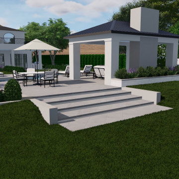 Neutral Estate Pool, Pavillion, Fireplace, Spa, Pickleball, and Garden