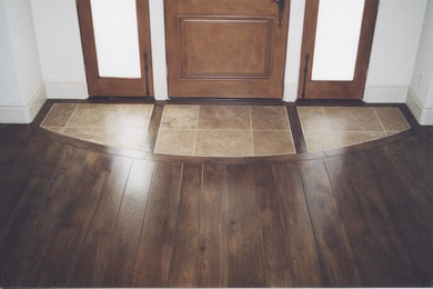 Entry area   walnut solid with Porcelain Tile