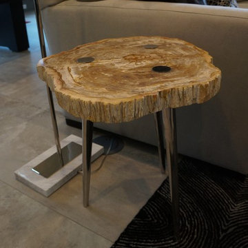 Game room petrified wood side table
