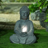 Meditating Buddha Statue with Solar Light