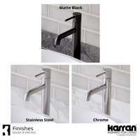Karran 1-Handle 1-Hole Vessel Faucet With Pop-up Drain, Matte Black