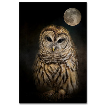 Jai Johnson 'Barred Owl And The Moon' Canvas Art, 32 x 22