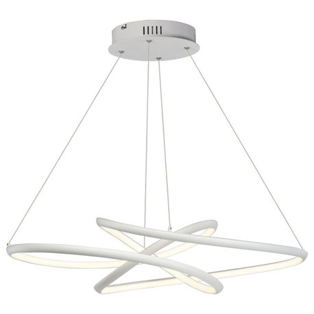 Twisted LED Pendant, Matte White