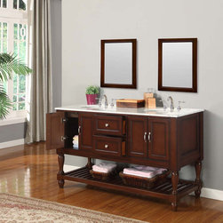 Janison 60" Vintage Double Vanity Sink Espresso Finish - Bathroom Vanities And Sink Consoles