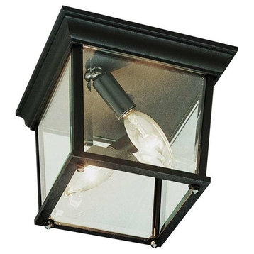 Trans Globe Cubed 9 1/4"W Outdoor Ceiling Light, Black
