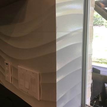 KITCHEN - Backsplash - Porcelanosa Qatar Nacar White Large Panel Wave Tile 2