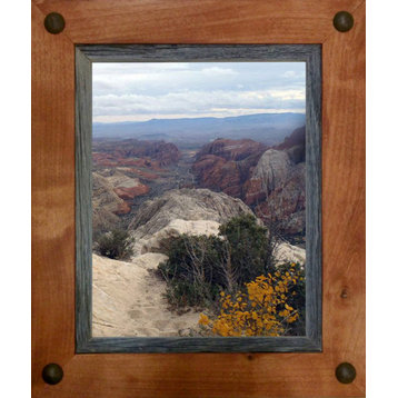 Western Frames, Wood Frame With Tacks, Sagebrush Series, 6"x6"