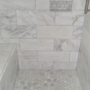 White Carrera Tile- Bath Remodel