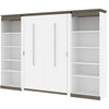 Atlin Designs 118" Modern Wood Full Murphy Bed with 2 Bookcases in White