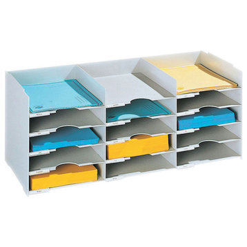 Paperflow Polystyrene 26-1/2" Wide Stackable Horizontal File Organizer Grey