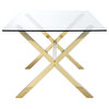 Gold Beverly Dining Table, Gold/Clear