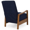 Neihart Channel Stitch Pushback Recliner, Navy Blue and Teak, Fabric