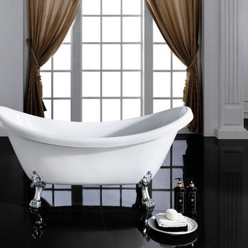 Maykke 71" Mona Double Slipper Clawfoot Bathtub