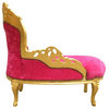 Abelle French Baroque Rococo Chaise in Pink