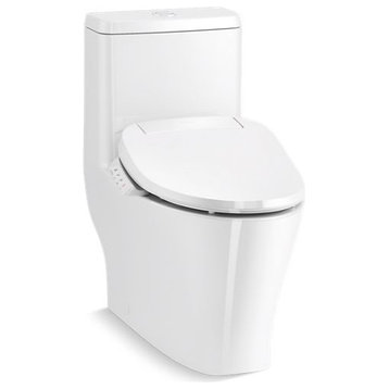 Kohler Reach Curv 1-Piece Elongated Dual-Flush Toilet, Hidden Cord, White