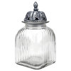Fluted Glass Canister With Decorative Lid, Medium