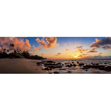Hawaii Ocean Sunset Panorama, Canvas Giclee, 60"x20"