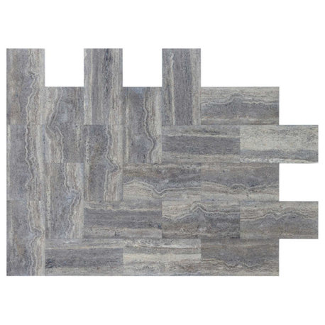 Silver Premium Veincut Travertine Tiles-Polished - 12”x24"x1/2"-120 sqft boxed