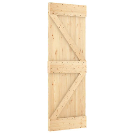 vidaXL NARVIK 27.6"x82.7" Solid Pine Wood Sliding Barn Door, No Hardware Kits