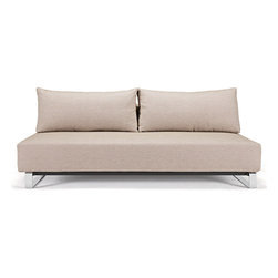 "Innovation" Supremax Sleek Excess Lounger | Mixed Dance Natural | Chrome Legs - Sofas