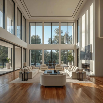 High-Ceiling Modern Great Room & Luxury Living Space in Highland Park
