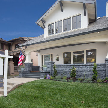 Hamptons-inspired casual/chic restoration of a grand Glenview Craftsman
