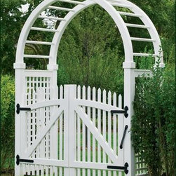 5' Vinyl Spindle Top Arbor - Pergolas