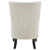 Clementine KD Fabric Wing Accent Arm Chair, Cream