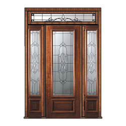 Pre-hung Side lights-Transom Door 96 Mahogany Kensington 3/4 Lite - Front Doors