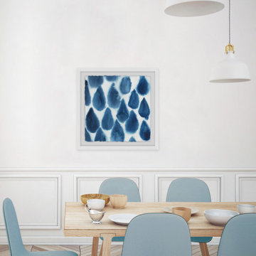 "Indigo Bleed III" Framed Painting Print
