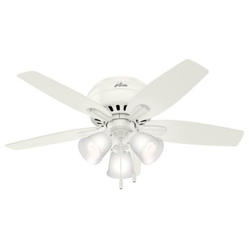 42" Newsome Low Profile Ceiling Fan With Light, Fresh White