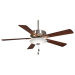 Minka Aire - Minka Aire Contractor Uni-Pack Led 52" Ceiling Fan F656L-BN/DW - 52" Ceiling Fan from Contractor Uni-Pack Led collection in Brushed Nickel/Dark Walnut finish. Number of Bulbs 1. Max Wattage 26.00. No bulbs included. 52" 5-Blade LED Ceiling Fan in Brushed Nickel Finish with Reversible Medium Maple or Dark Walnut Blades with Frosted White Glass No UL Availability at this time.