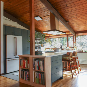 Deck House Kitchen with Cookbook Storage